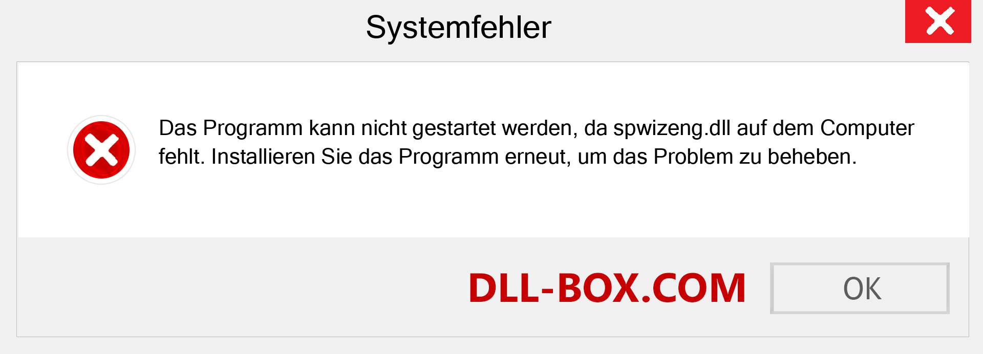 spwizeng.dll-Datei fehlt?. Download für Windows 7, 8, 10 - Fix spwizeng dll Missing Error unter Windows, Fotos, Bildern