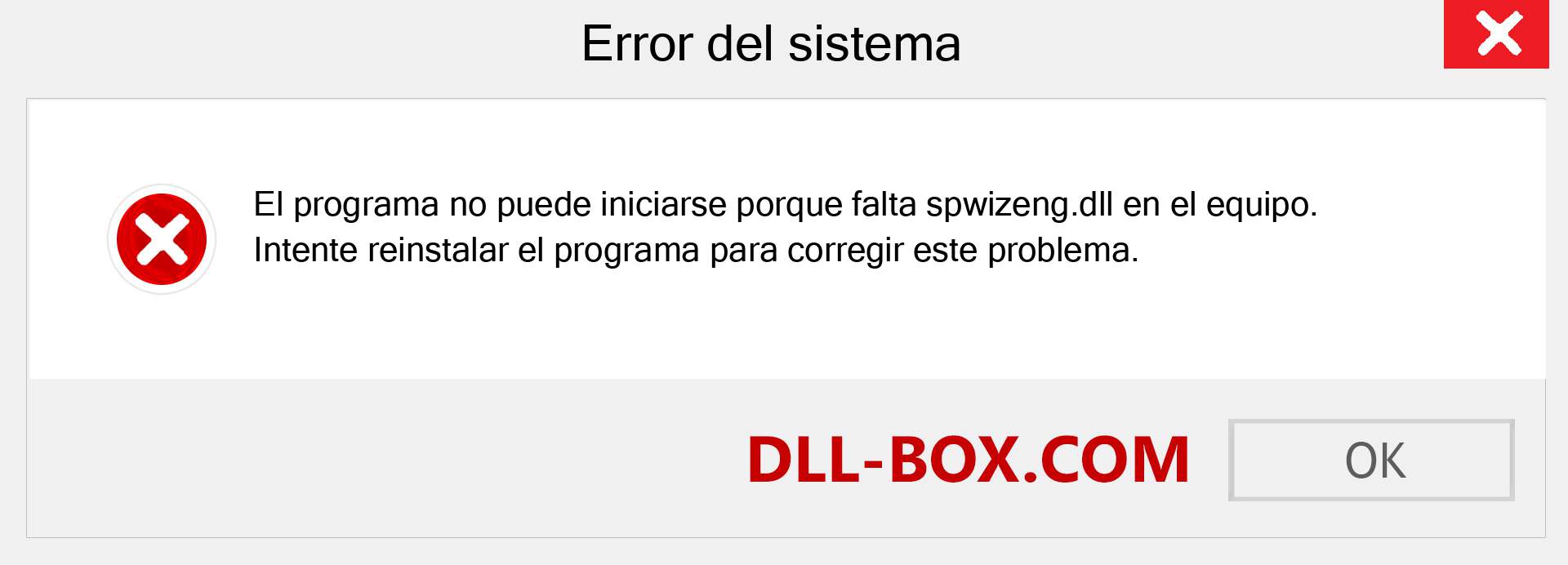 ¿Falta el archivo spwizeng.dll ?. Descargar para Windows 7, 8, 10 - Corregir spwizeng dll Missing Error en Windows, fotos, imágenes